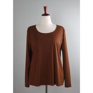 CHICO'S NWT $59 Donna Diamante Rhinestone Mesh Tee Top Size 3 US 16 / 18 / XL